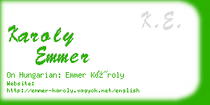 karoly emmer business card